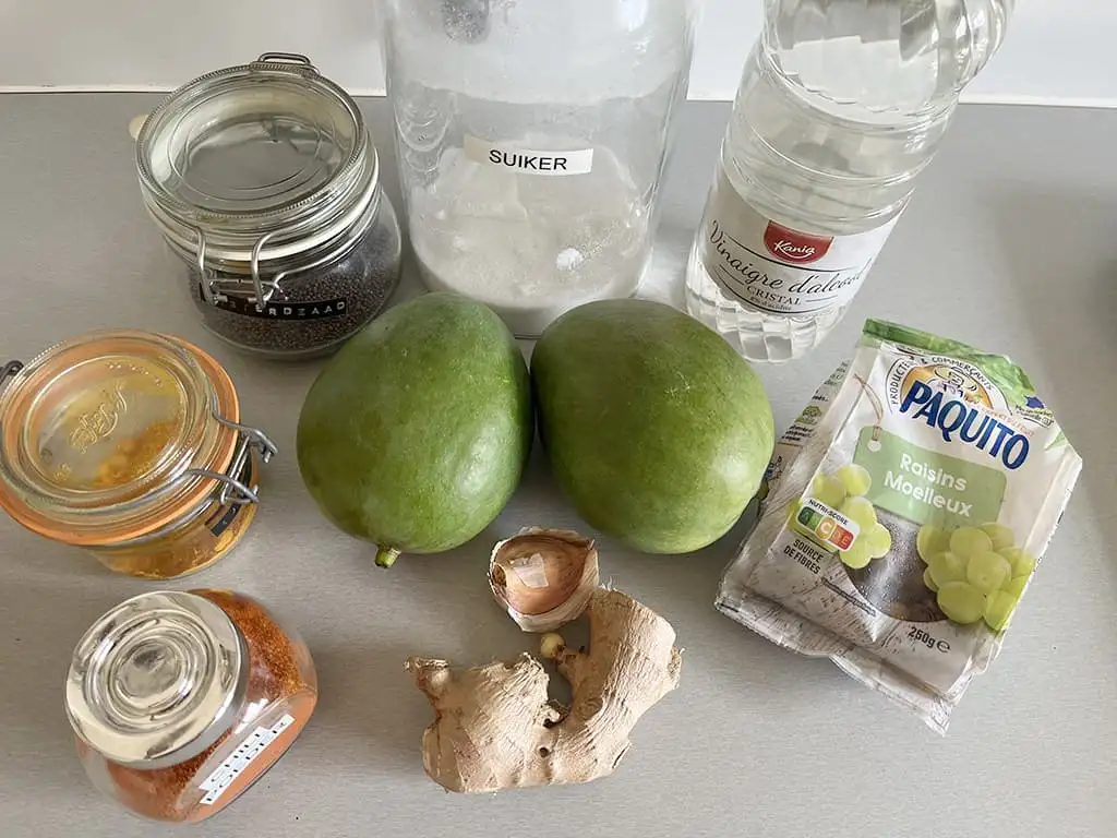 Chutney de mangue indienne ingrédients