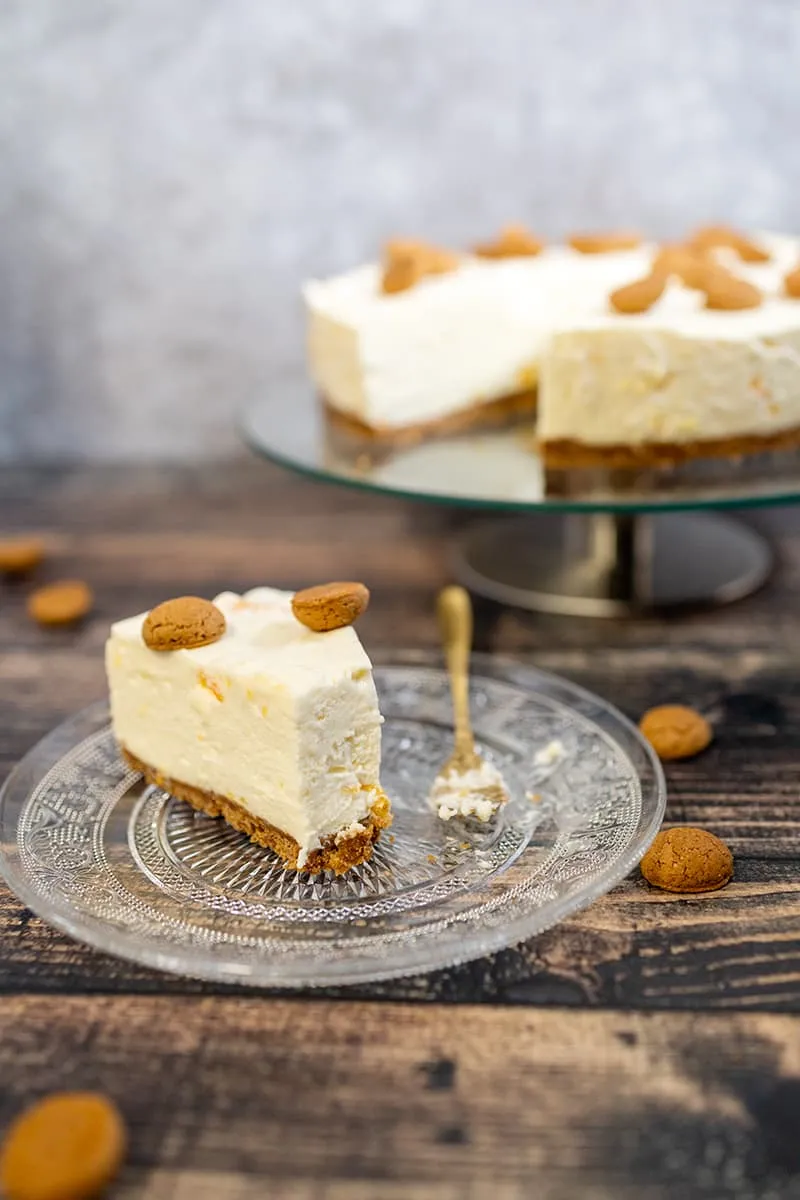 Gâteau au fromage frais aux spéculoos - cheesecake fraîche avec des mandarines