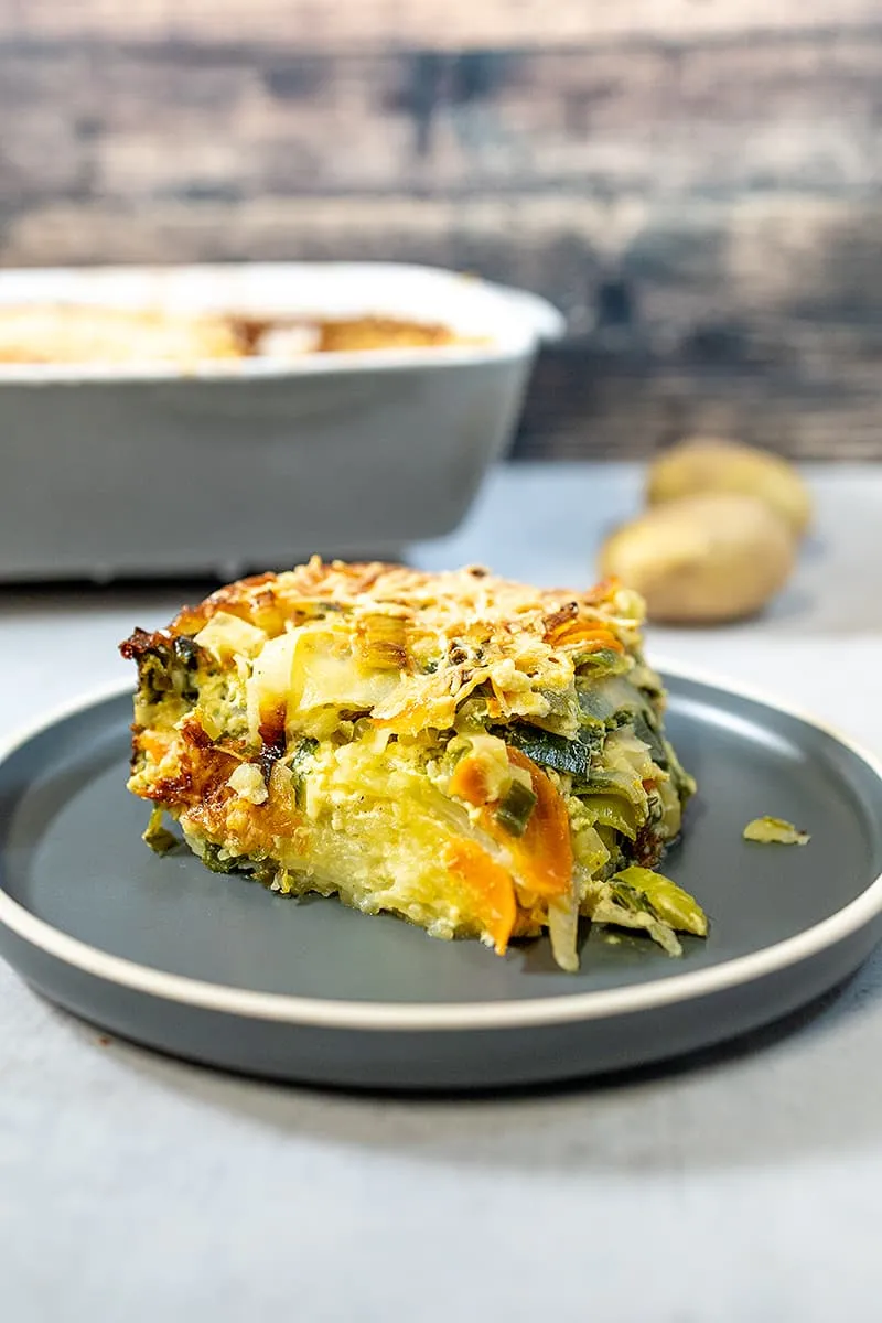 Gratin de carottes et poireaux fait maison