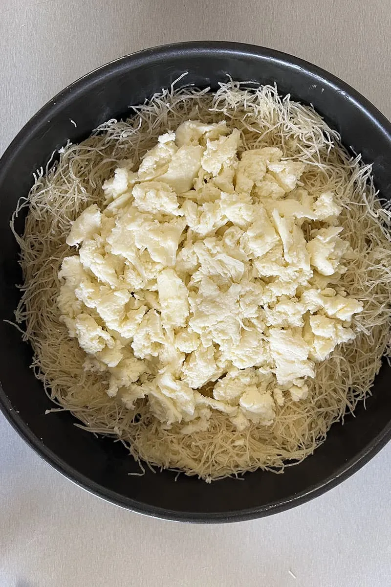 Préparation du künefe - étape 2