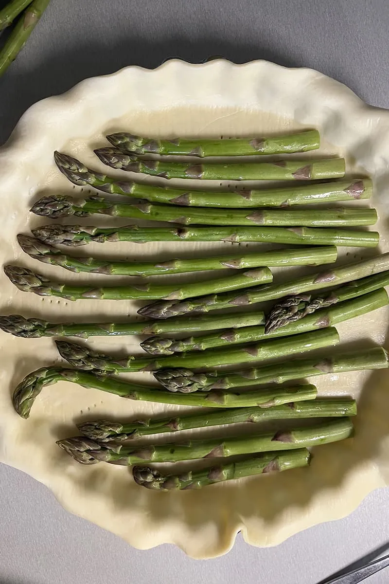 Quiche aux asperges vertes - 1re étape