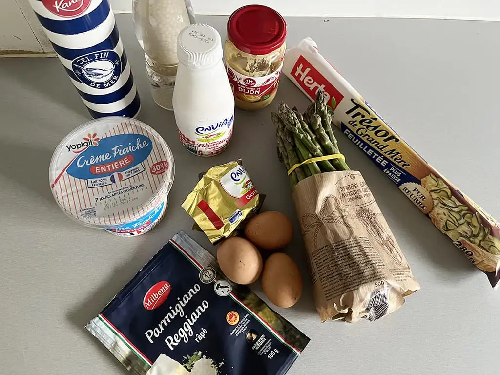 Quiche aux asperges vertes ingrédients