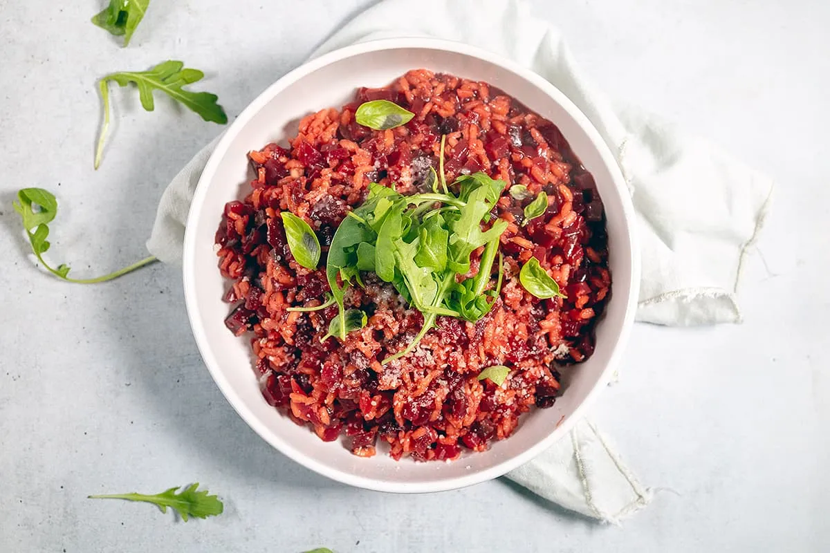 Risotto à la betterave - une risotto végétarienne
