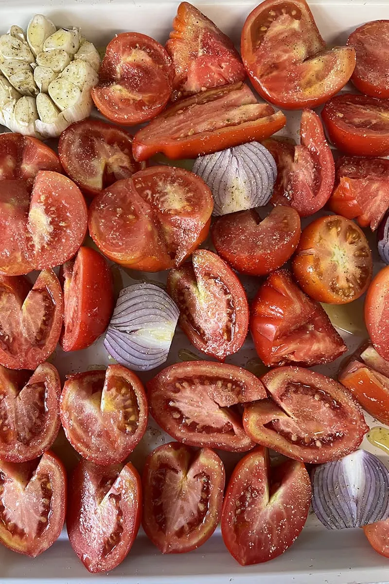 Tomates rôties préparation