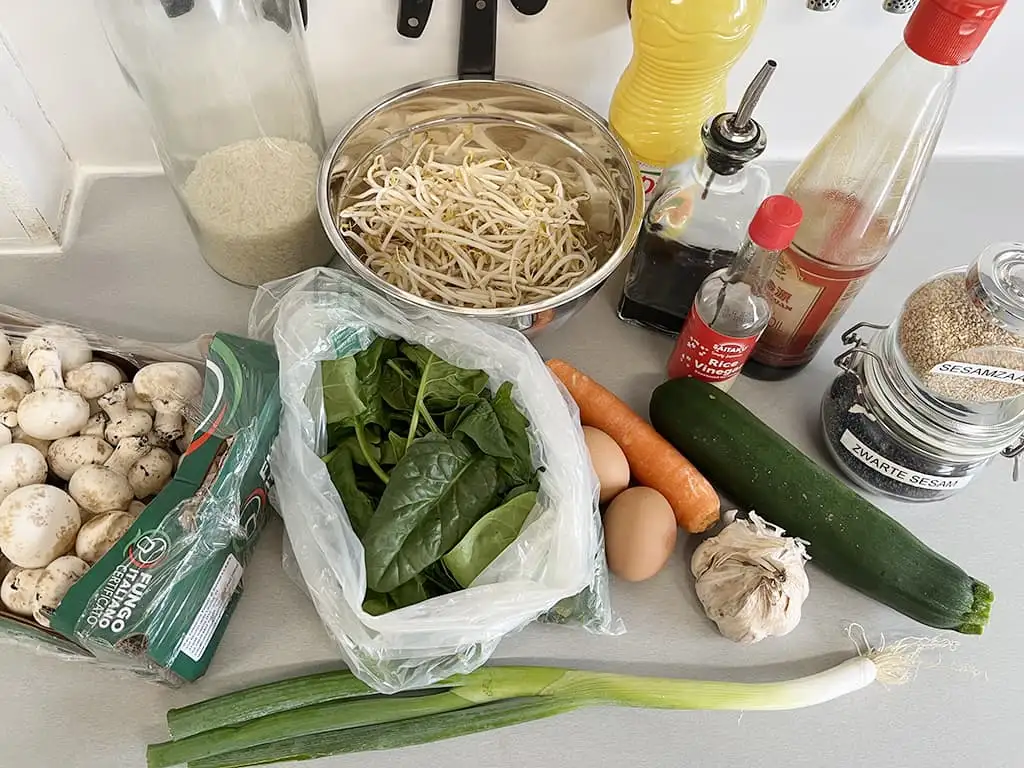 Bibimbap végétarien ingrédients
