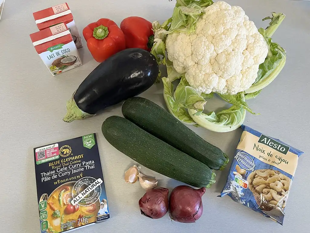 Cari végétarien à la mijoteuse ingrédients