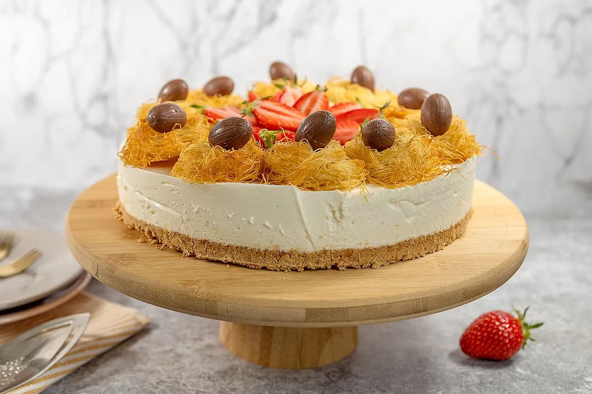 Cheesecake aux fraises pour Pâques