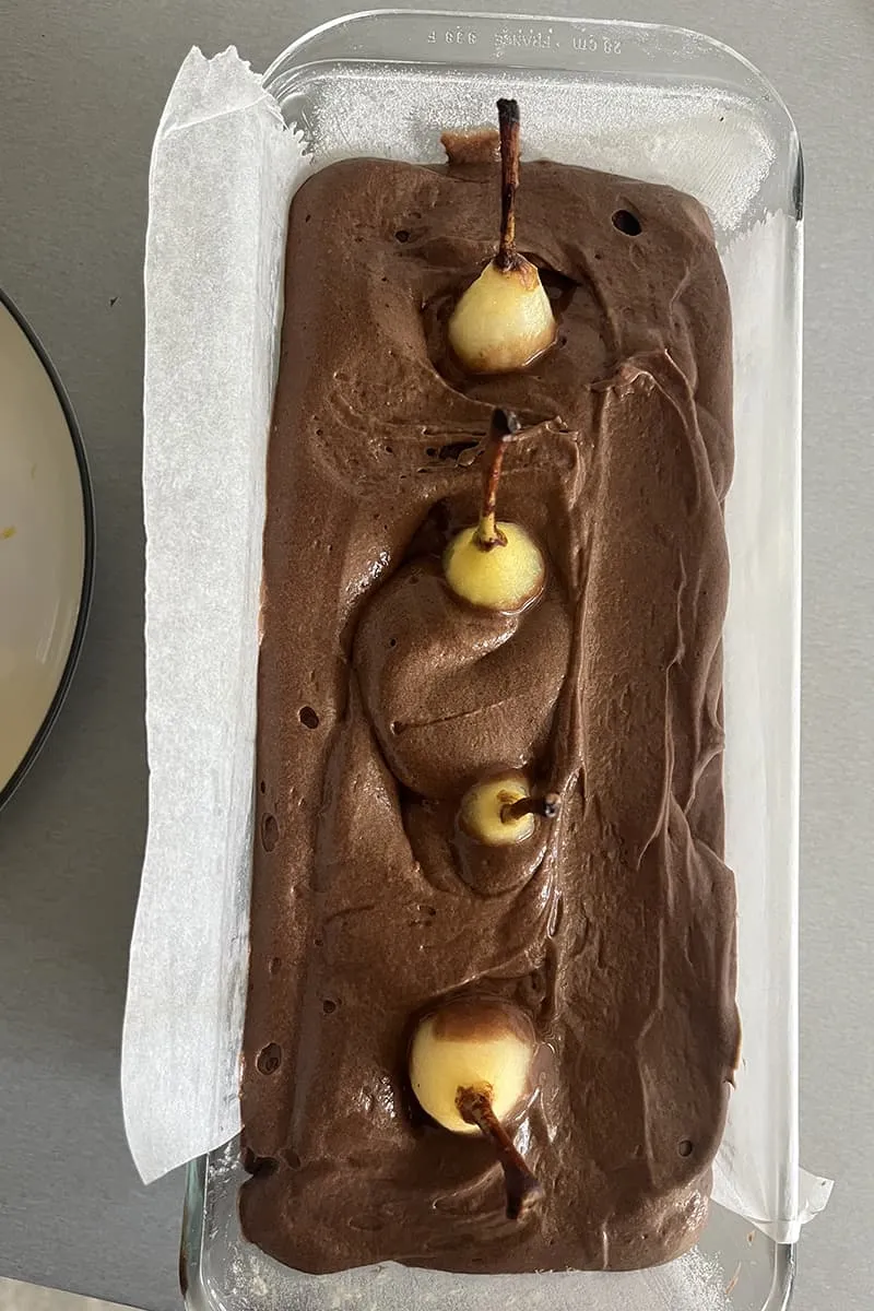 Gâteau chocolat poires entières préparation - étape 2