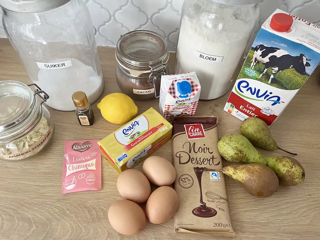 Gâteau chocolat poires entières ingrédients