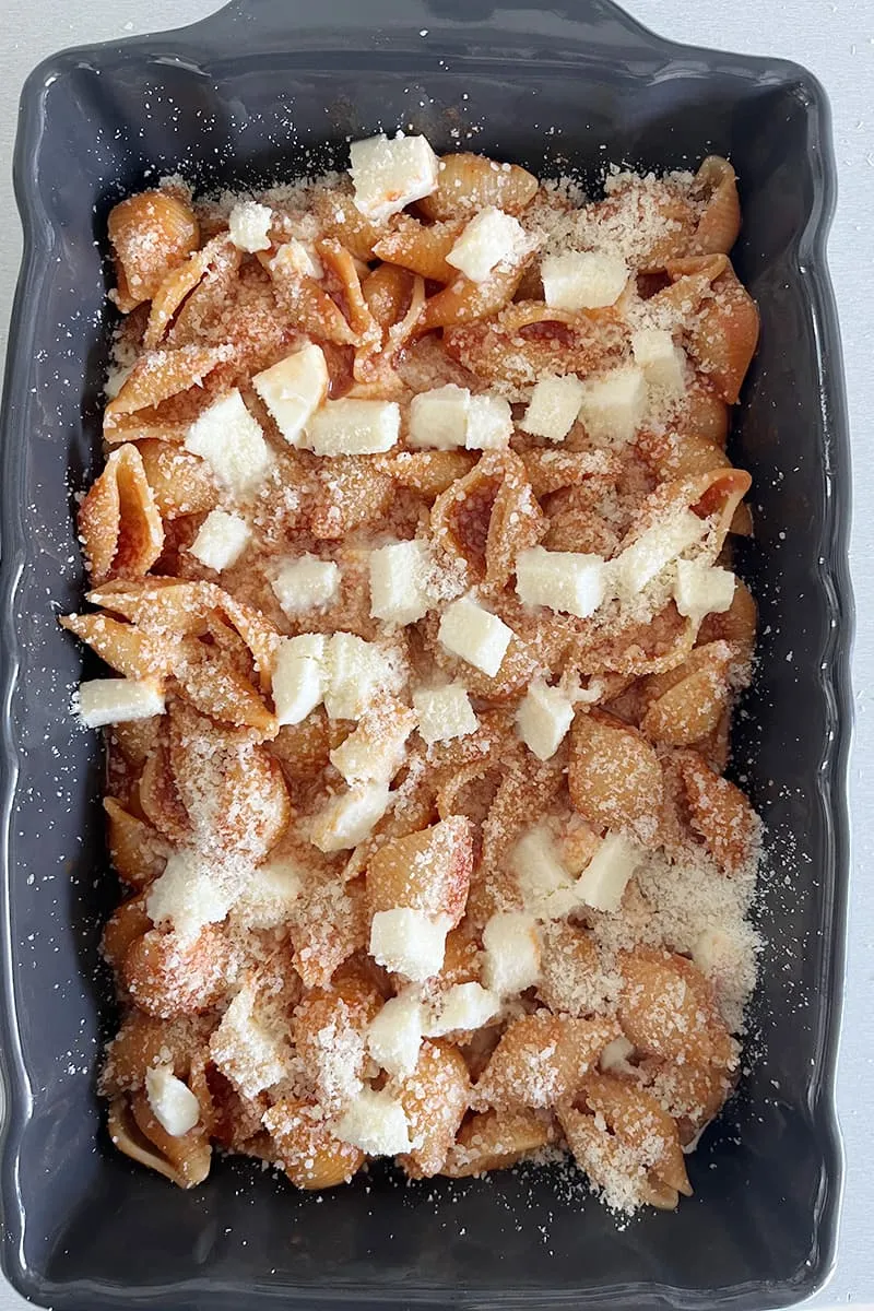 Pâtes à la sorrentina preparation