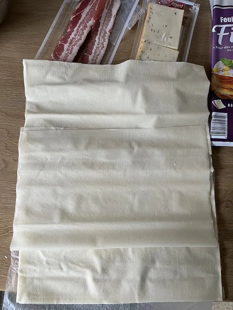 Préparation de la quiche à la raclette - étape 1