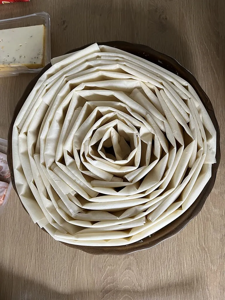 Préparation de la quiche à la raclette - étape 5