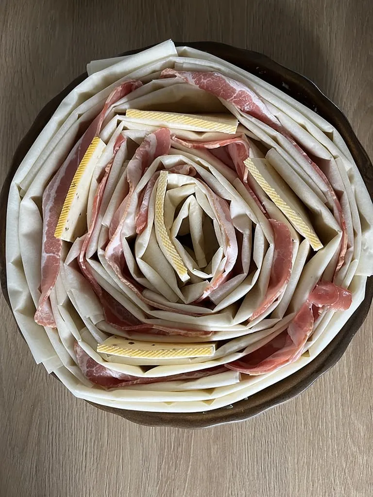 Préparation de la quiche à la raclette - étape 6