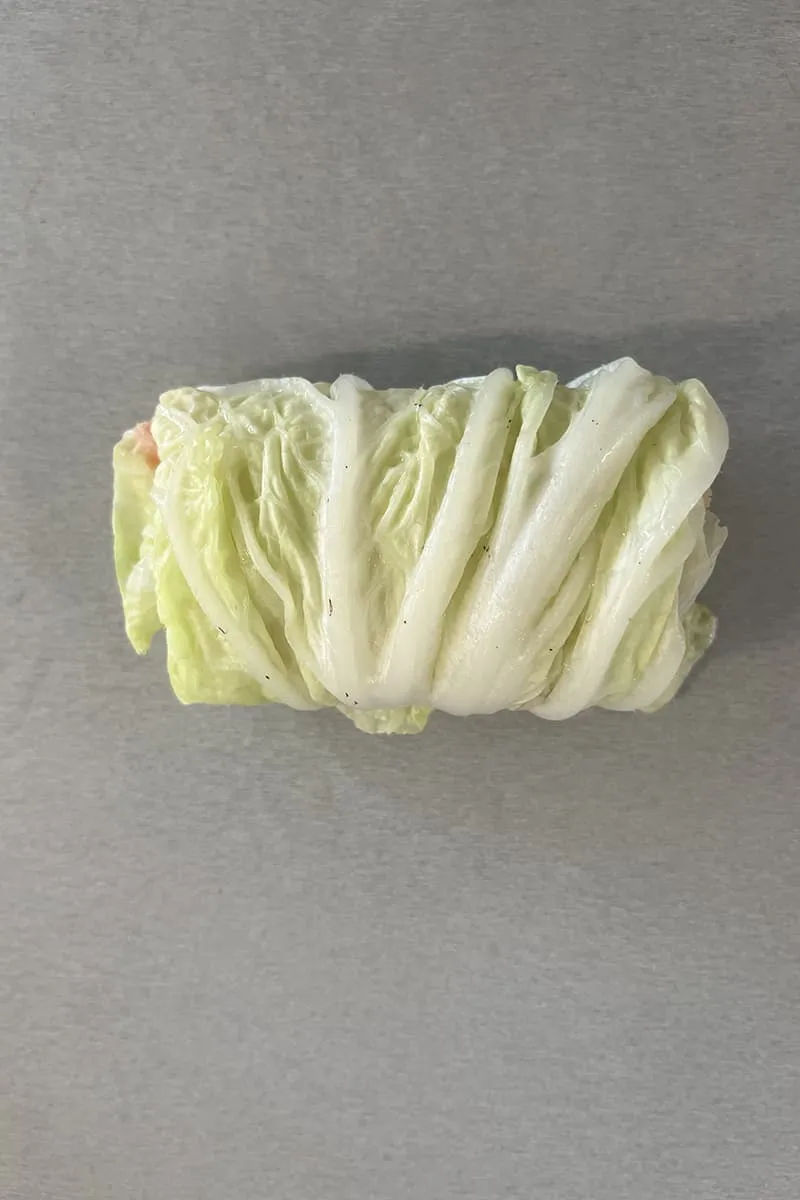 Préparation des rouleaux de chou chinois - étape 2